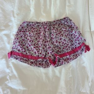 Purple floral pajama loungewear lightweight shorts women's